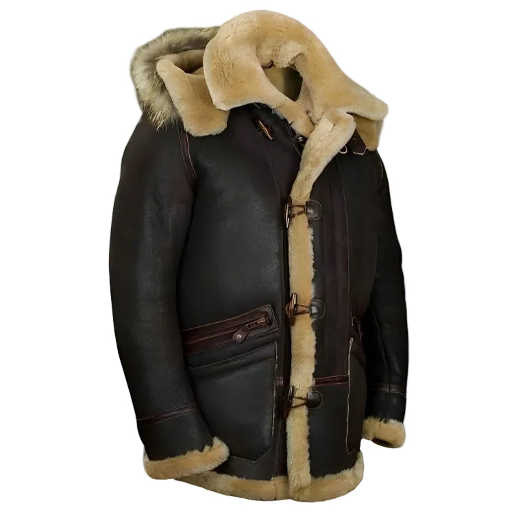 Aviator-Style Leather-Look Jacket