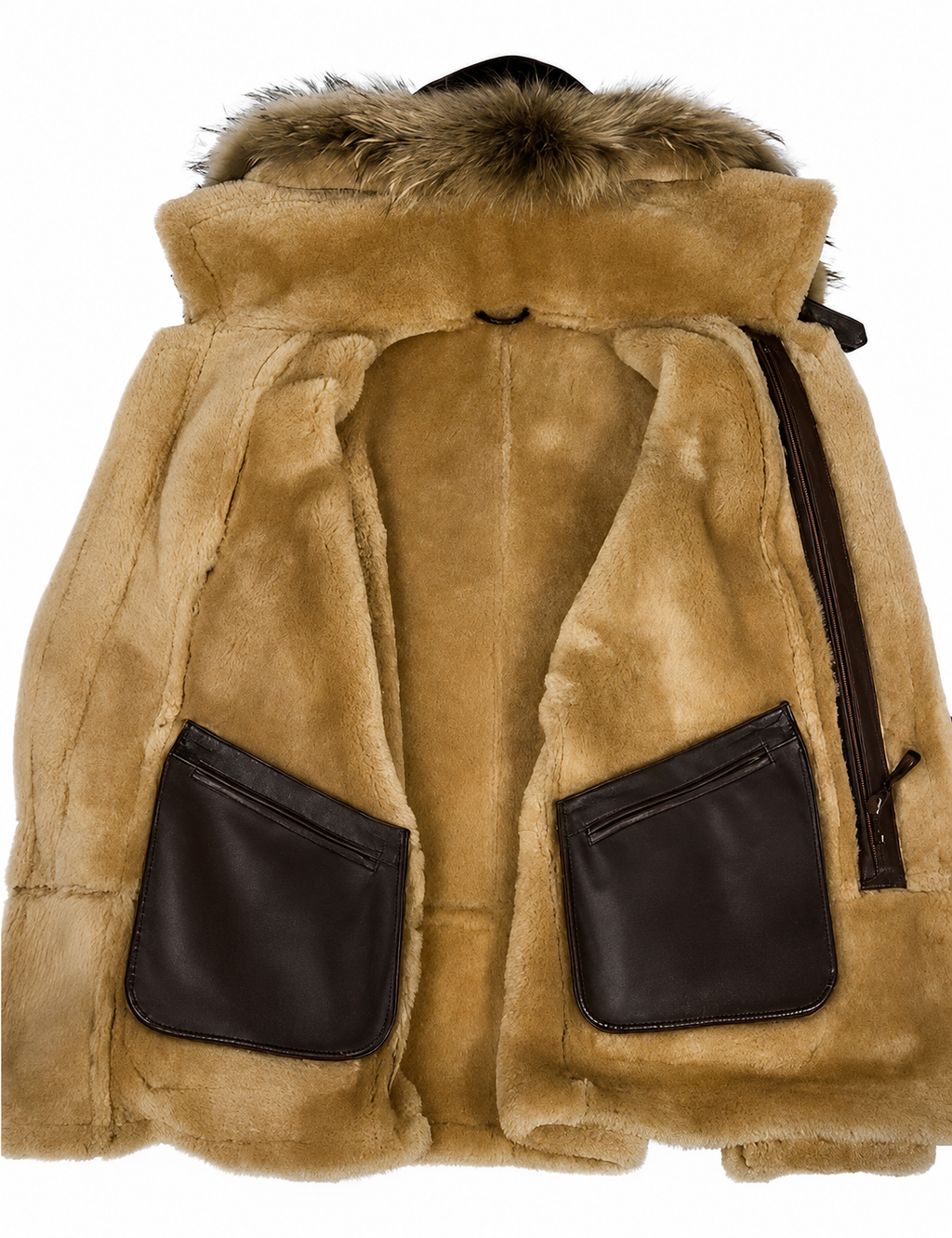 Aviator-Style Leather-Look Jacket