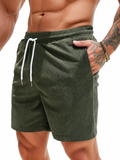 Elastic Waist Shorts with Side Pockets