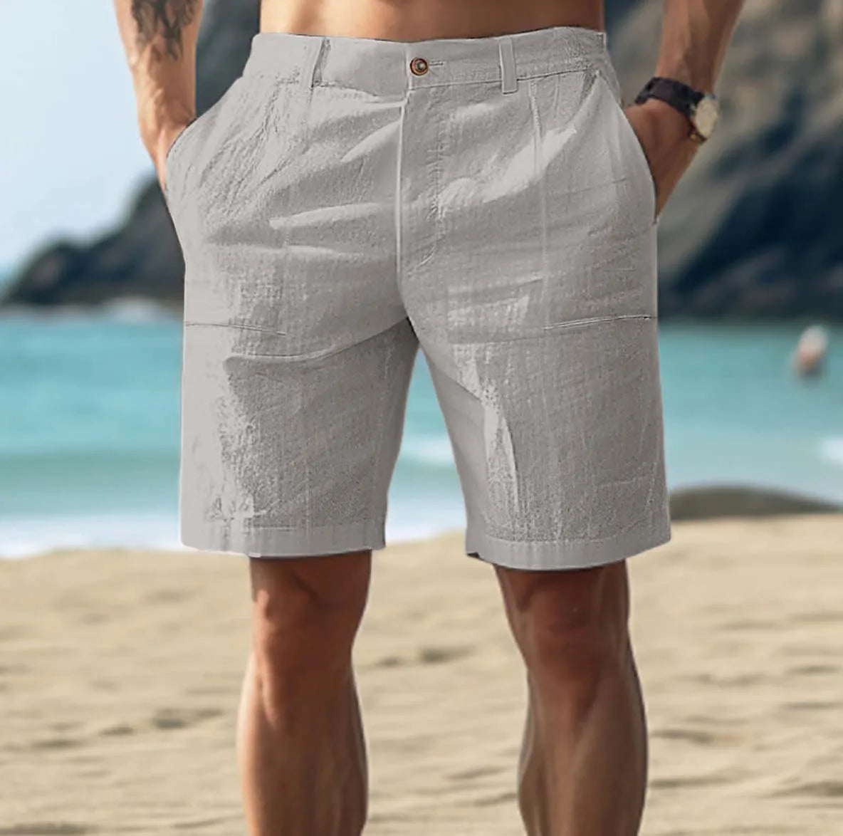 Men' Tailored Shorts with Belt Loops