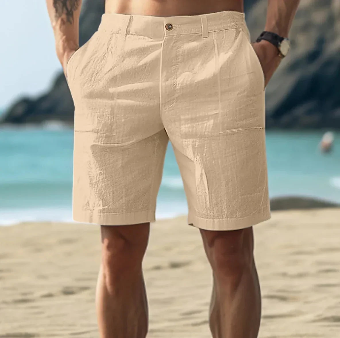 Men' Tailored Shorts with Belt Loops