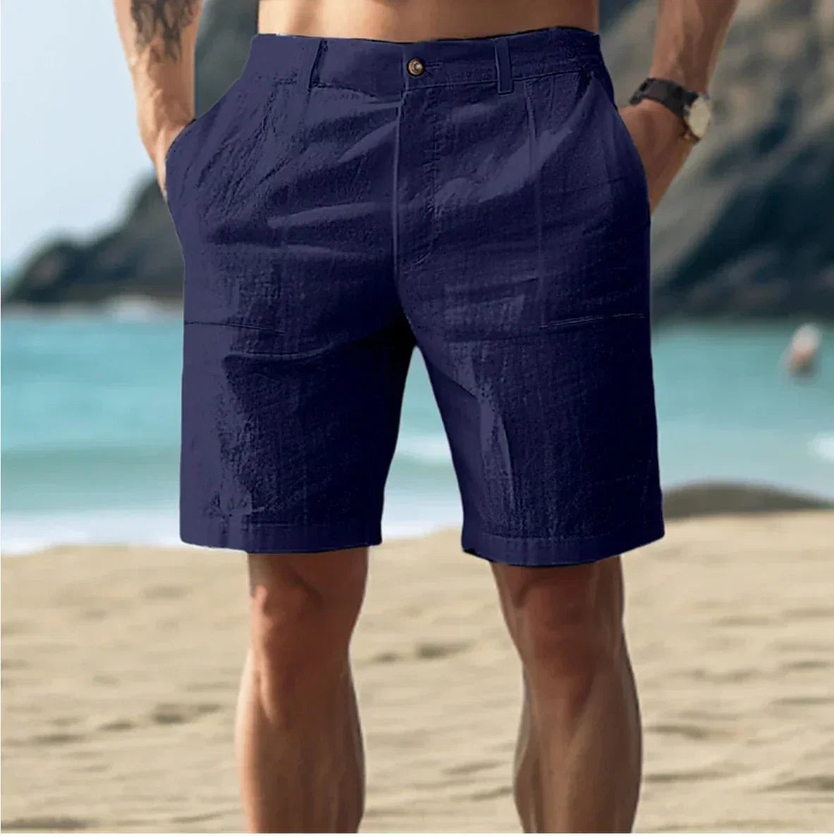 Men' Tailored Shorts with Belt Loops