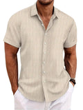 Men's Folded Collar Shirt with Curved Hem