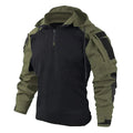 Men's Hooded Utility Jacket with Multiple Sleeve Pockets