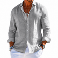 Men's Long Sleeve Casual Linen Shirt