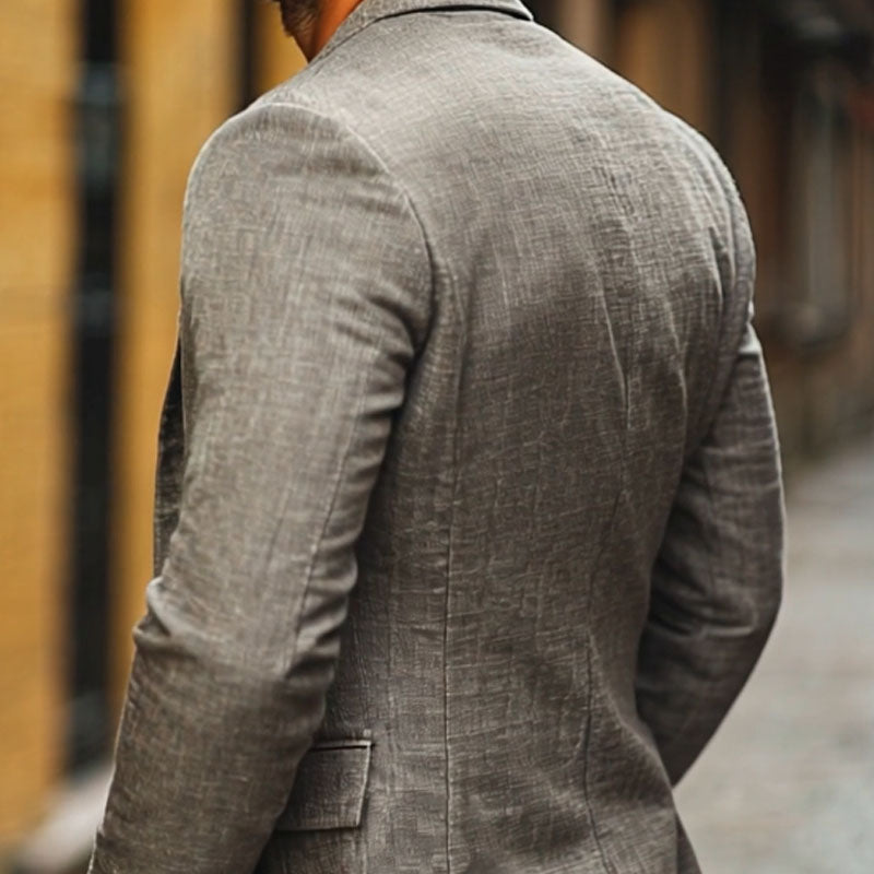 Men's Notched Lapel Blazer with Flap Pockets