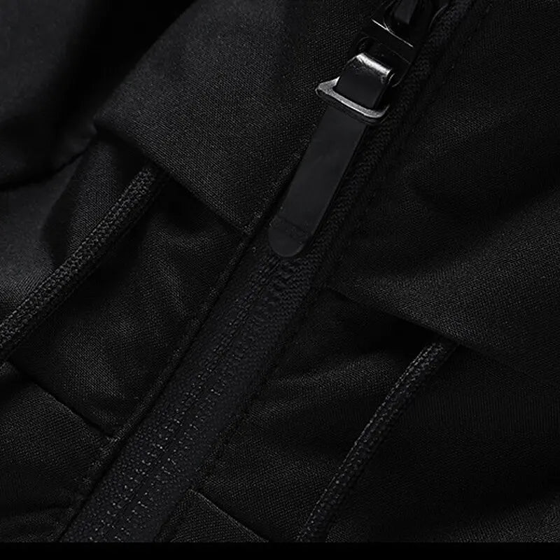 Men's Quilted Zip-Front Jacket with Drawstring Hood
