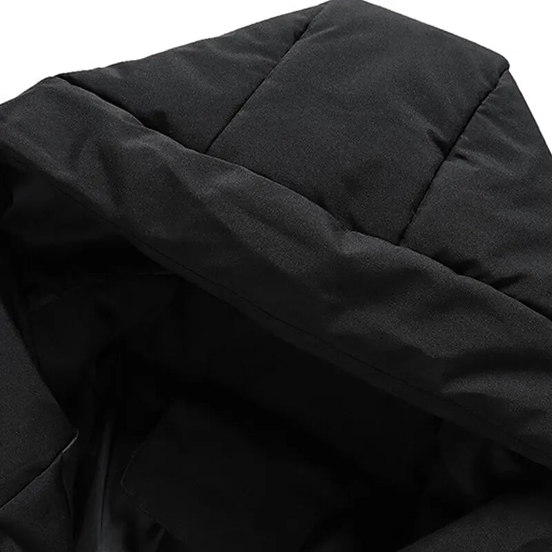 Men's Quilted Zip-Front Jacket with Drawstring Hood