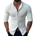 Men's Stand Collar Long Sleeve Casual Shirt