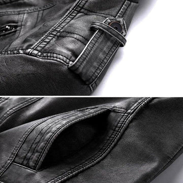 Men's Stand Collar Zip-Front Jacket with Epaulettes