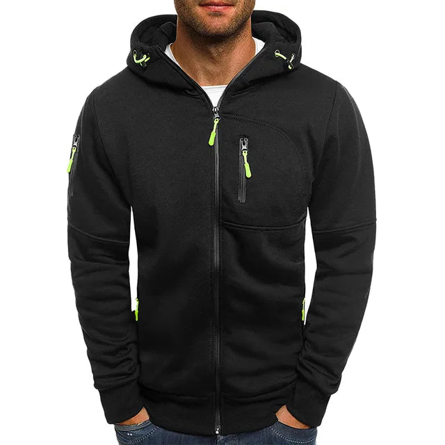 Men's Utility Hoodie with Multiple Zippered Pockets