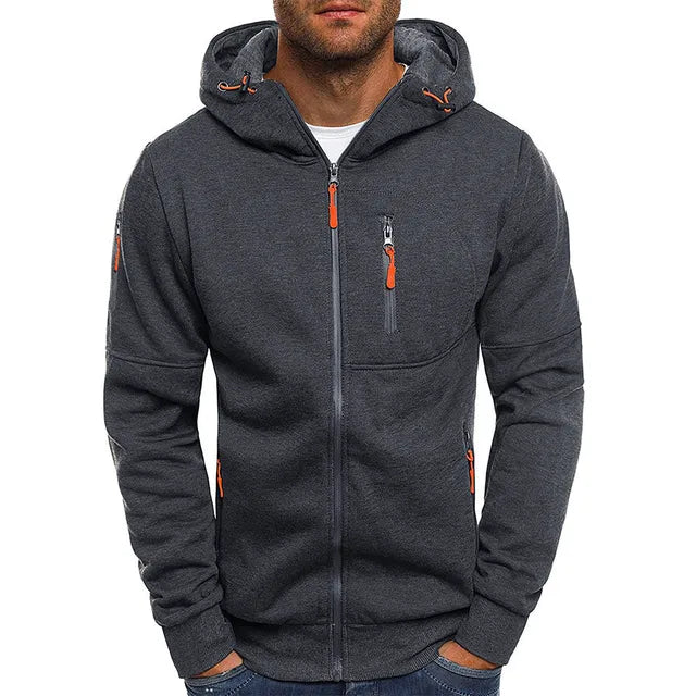 Men's Utility Hoodie with Multiple Zippered Pockets