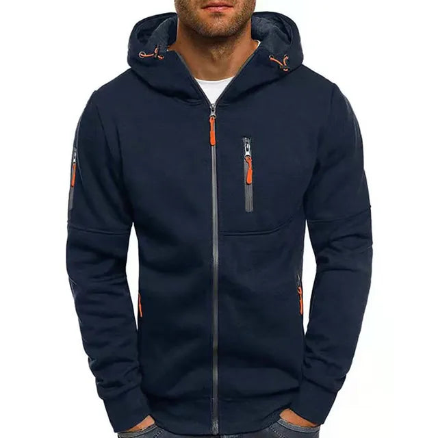 Men's Utility Hoodie with Multiple Zippered Pockets