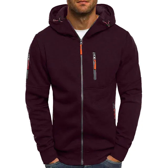 Men's Utility Hoodie with Multiple Zippered Pockets