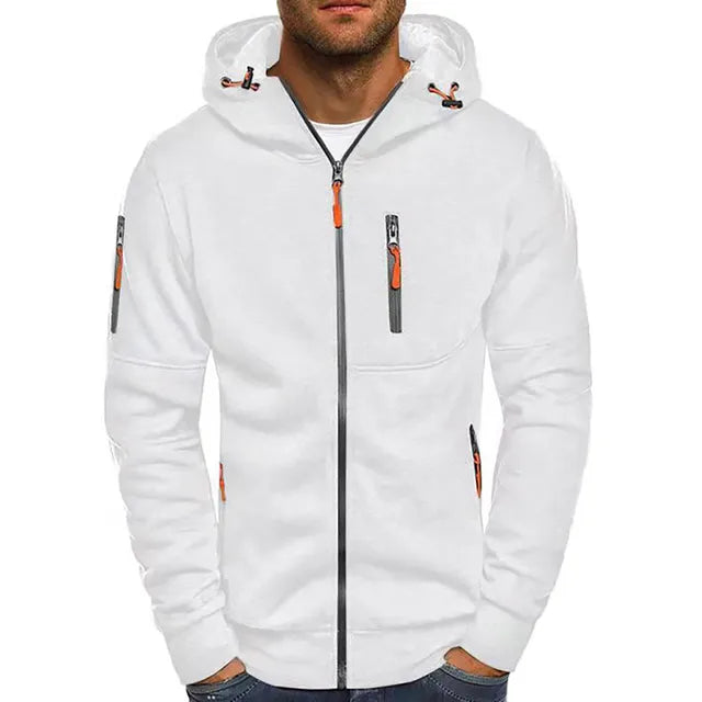 Men's Utility Hoodie with Multiple Zippered Pockets
