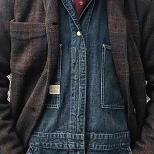 Men's Checkered Lapel Jacket