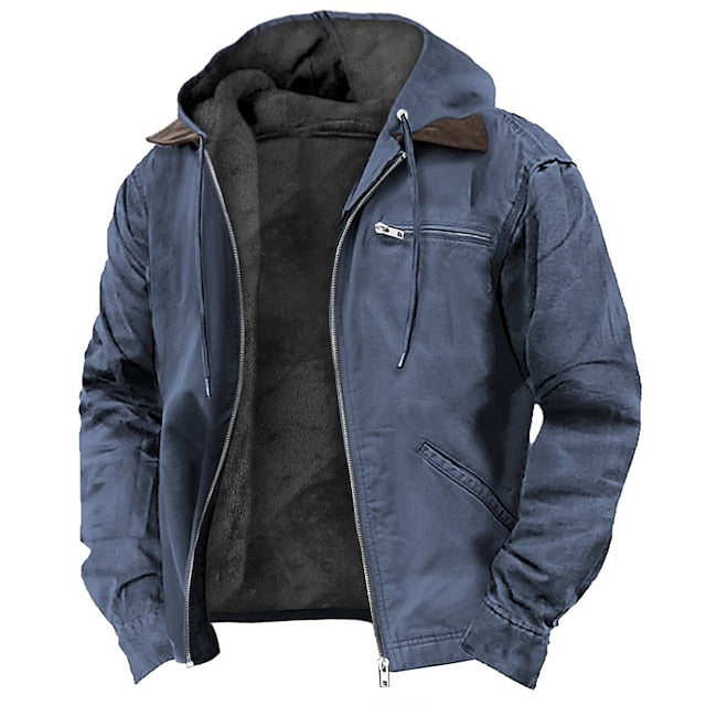 Men's Zip-Front Jacket with Zippered Chest Pocket