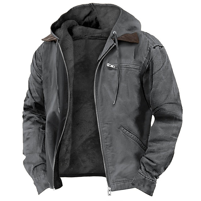 Men's Zip-Front Jacket with Zippered Chest Pocket
