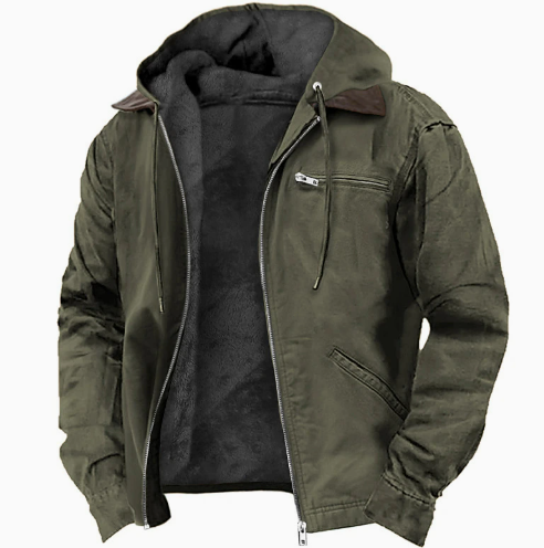 Men's Zip-Front Jacket with Zippered Chest Pocket