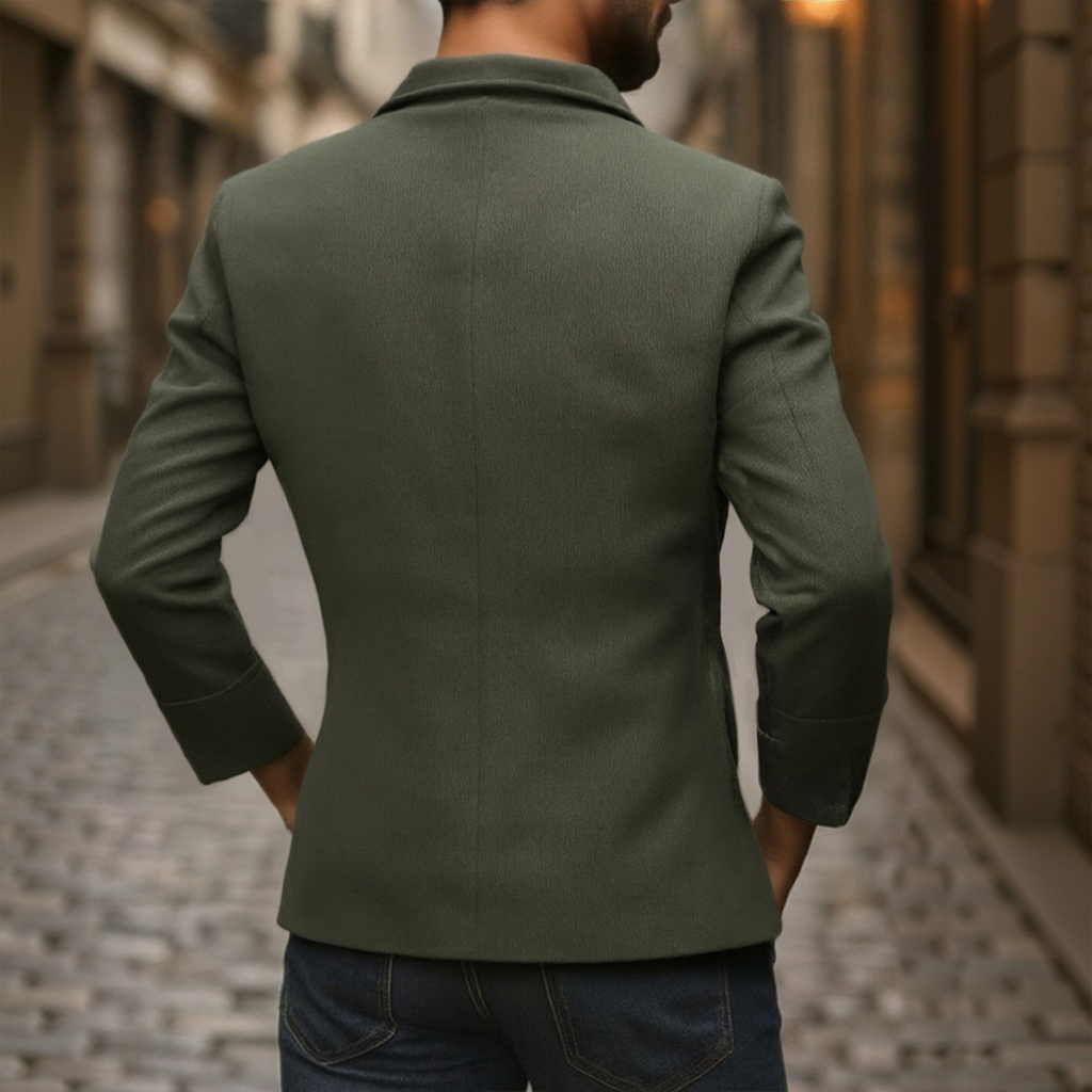 Notched Lapel Blazer with Flap Pockets