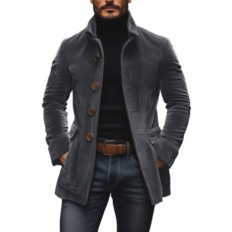 Notched Lapel Blazer with Flap Pockets