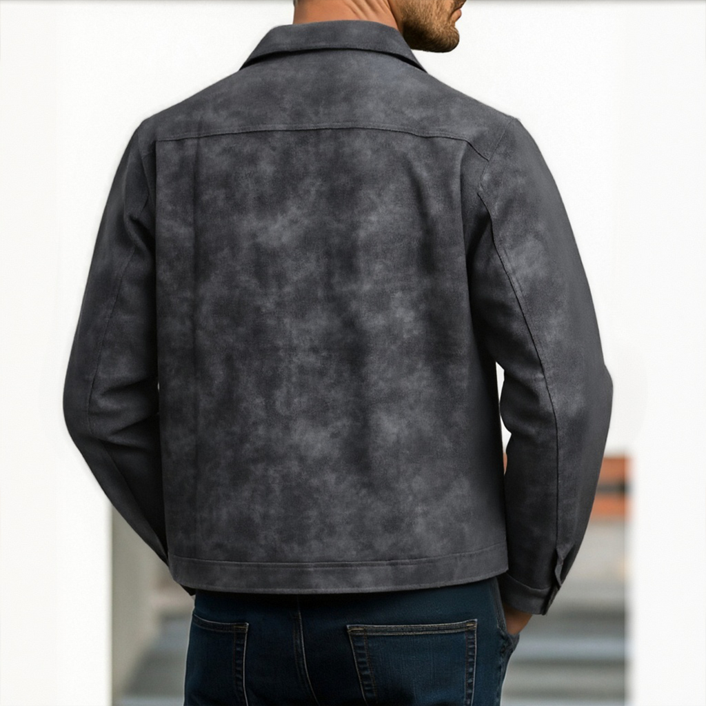 Shirt-Style Leather-Look Jacket