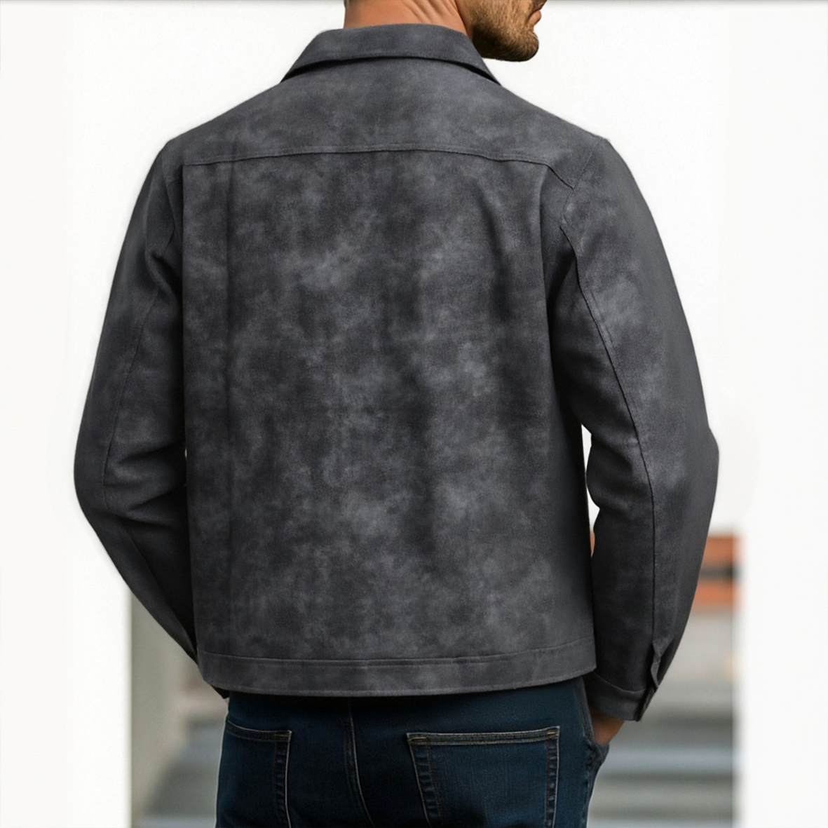 Shirt-Style Leather-Look Jacket