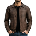Shirt-Style Leather-Look Jacket
